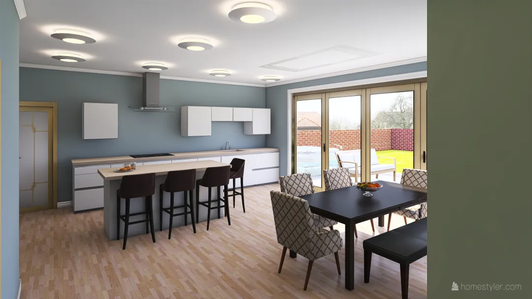 Kitchen Master centre extend table3 3d design renderings