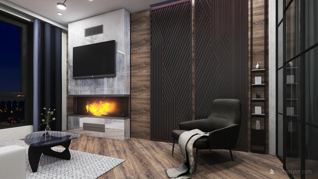 Квартира для холостяка 3d design renderings
