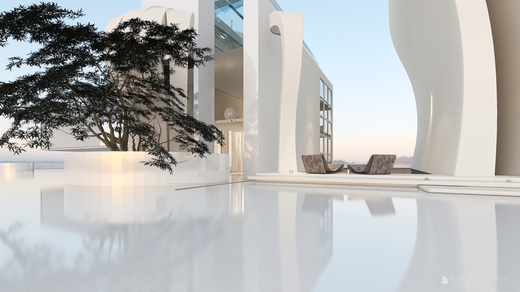 Bauhaus Contemporary futuristic White 3d design renderings