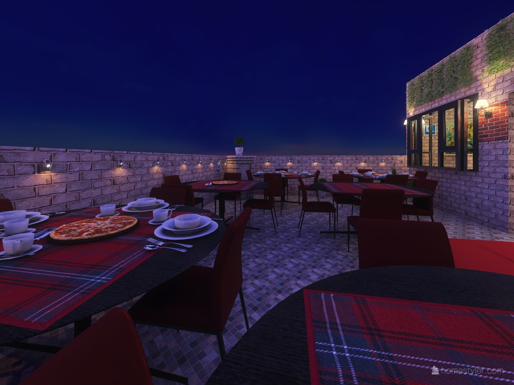 Pizzaria 3d design renderings