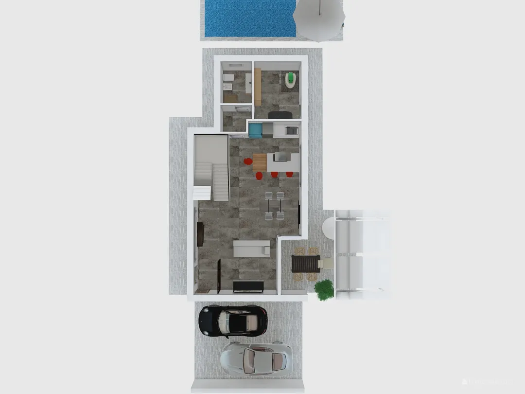 Villa lottizzazione piano terra 3d design renderings