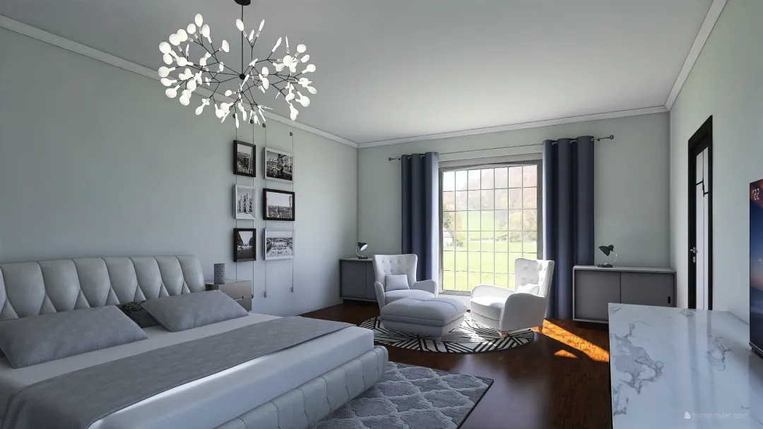 white and grey 3d design renderings