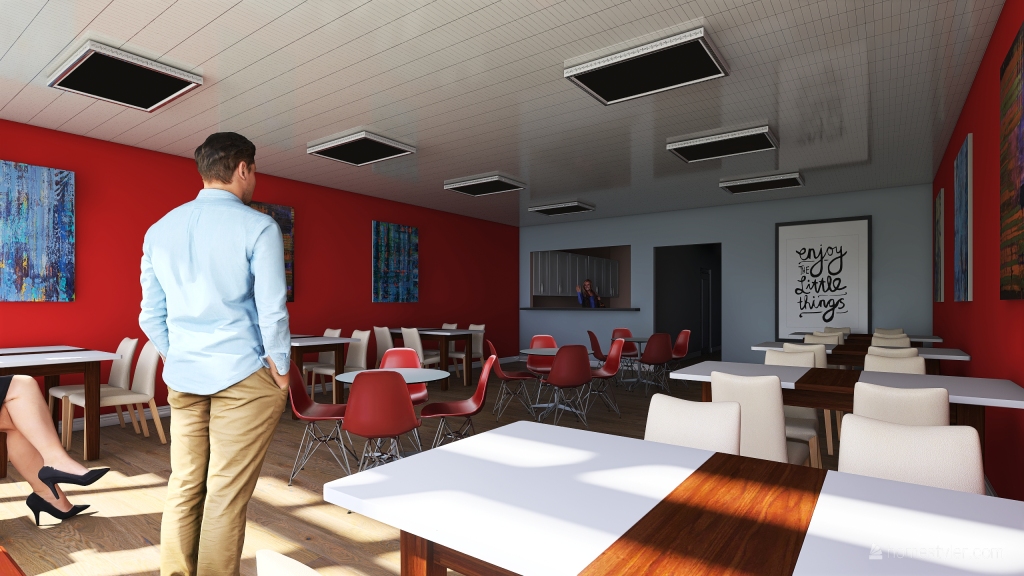 Red Thread Cafe - Remodel 3d design renderings