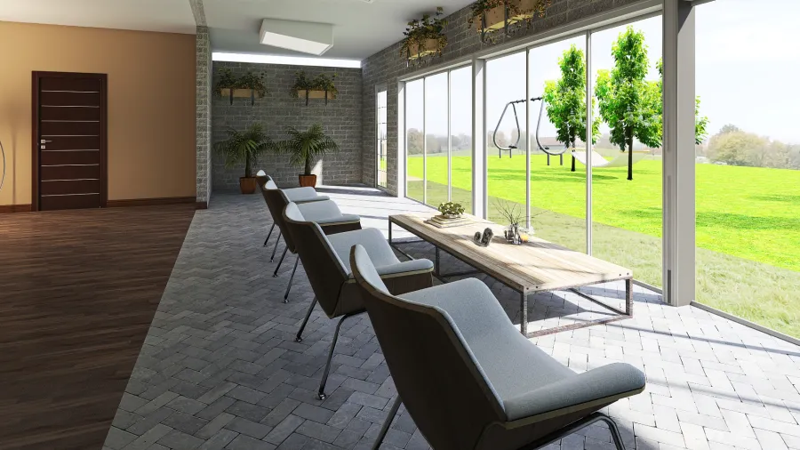 Indoor tropic terase 3d design renderings