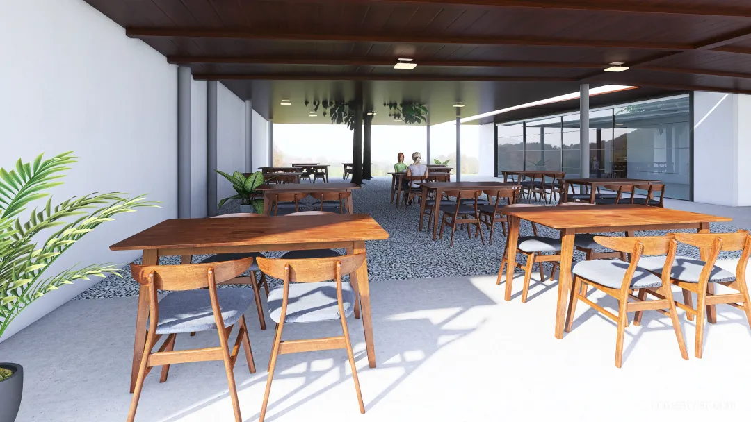 Restaurante ao ar livre 3d design renderings