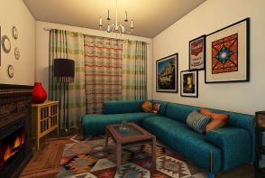 Eclectic living room Design Rendering