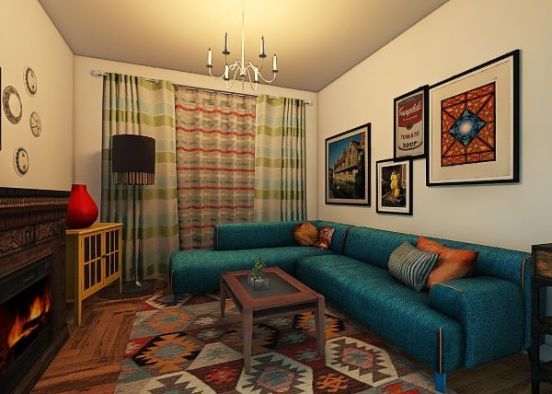 Eclectic living room Design Rendering