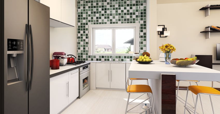 SALA ACOPLADA COM COZINHA ❤ Interior Design Render