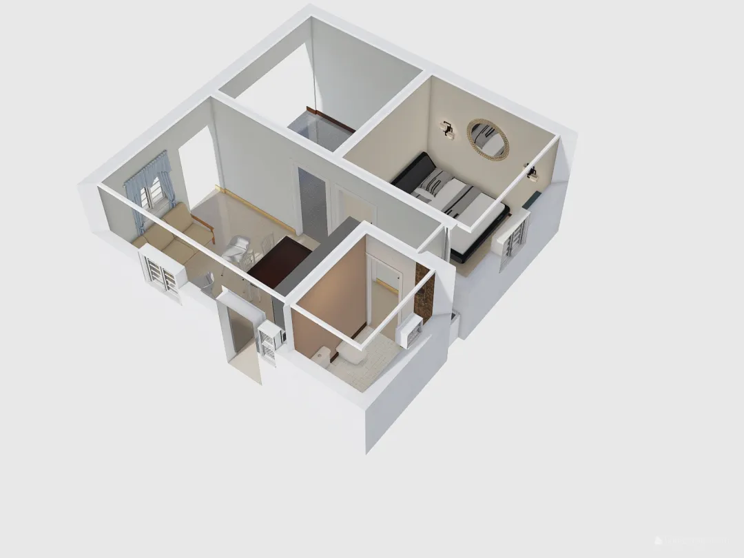 vivienda de madera generico interior un dorme 3d design renderings