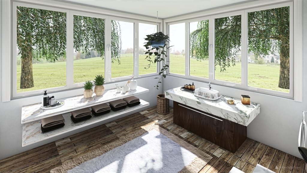 Contemporary Farmhouse White WoodTones Unnamed space 3d design renderings