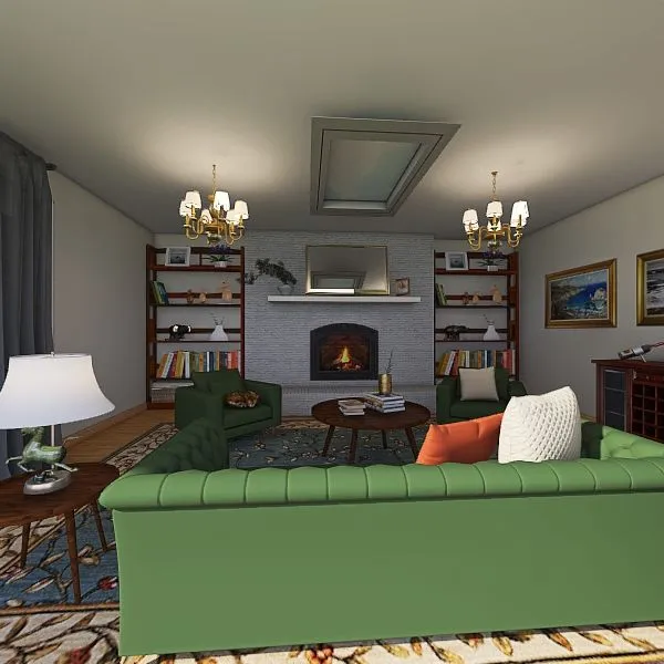 Angie's Living Room V2 3d design renderings