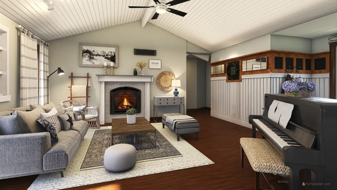 Sam's living room!! - 2 3d design renderings