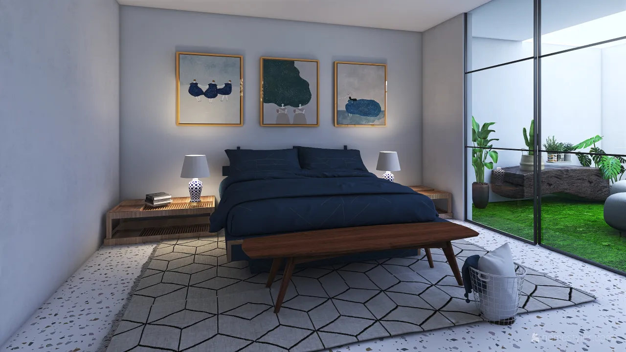 Blue House 3d design renderings