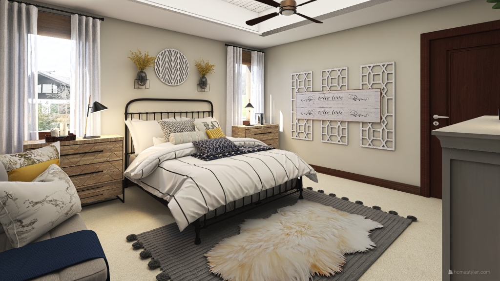 sam's bedroom 3d design renderings