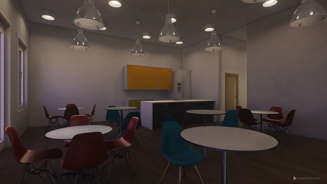 Eco Cafe 3d design renderings
