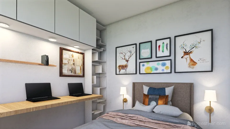 Estudio - Habitación funcional 3d design renderings