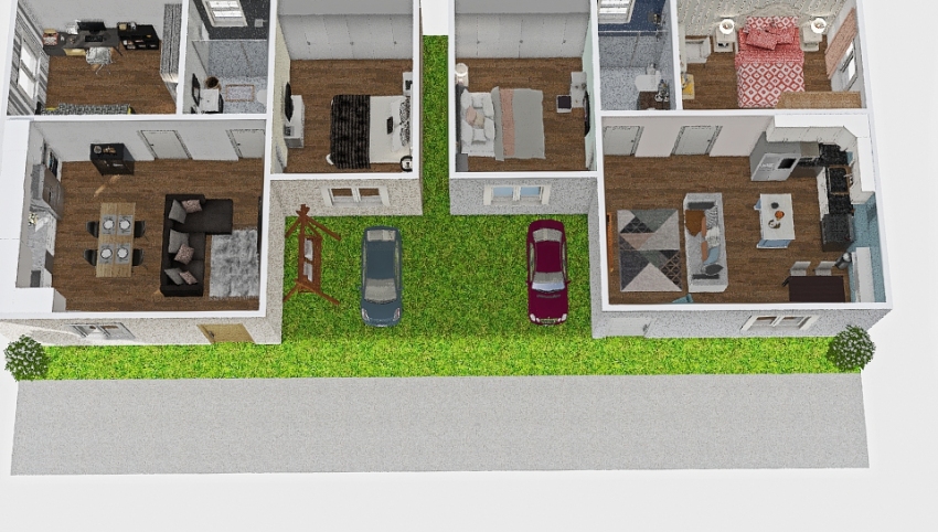 Two houses 3d design picture 257.56