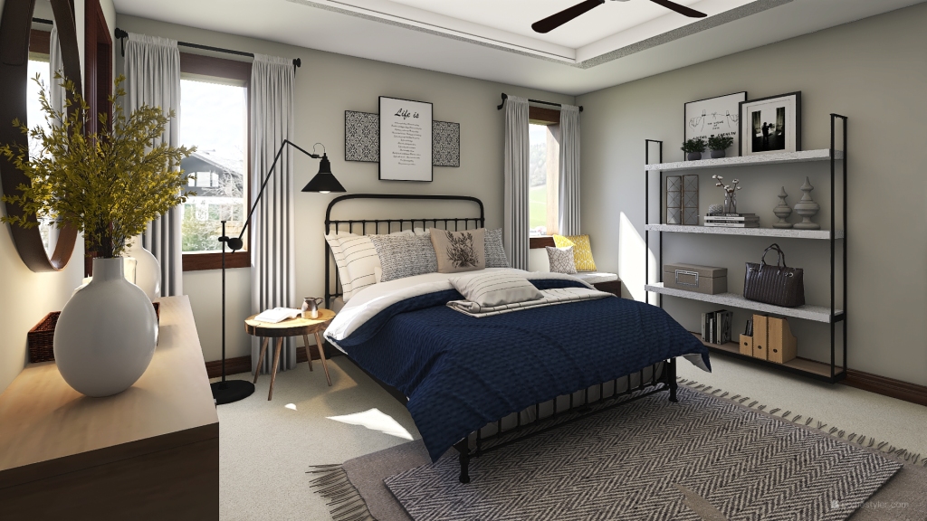 sam's bedroom 2 3d design renderings