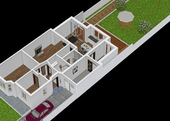 44 WLC - Ground Floor extension with furniture Design Rendering
