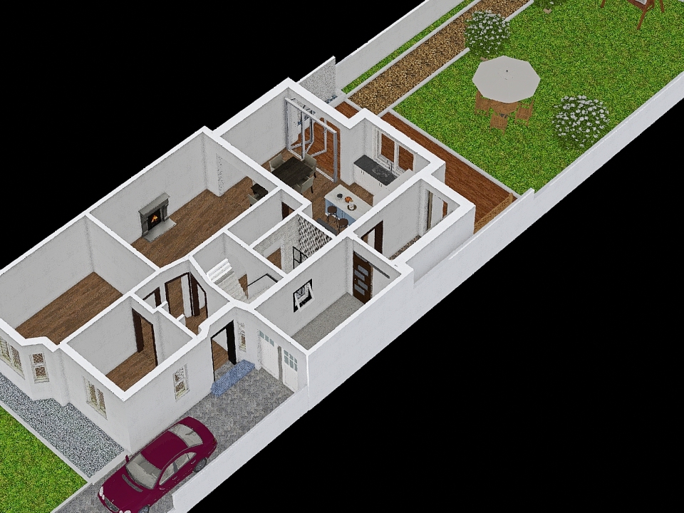44 WLC - Ground Floor extension with furniture 3d design renderings