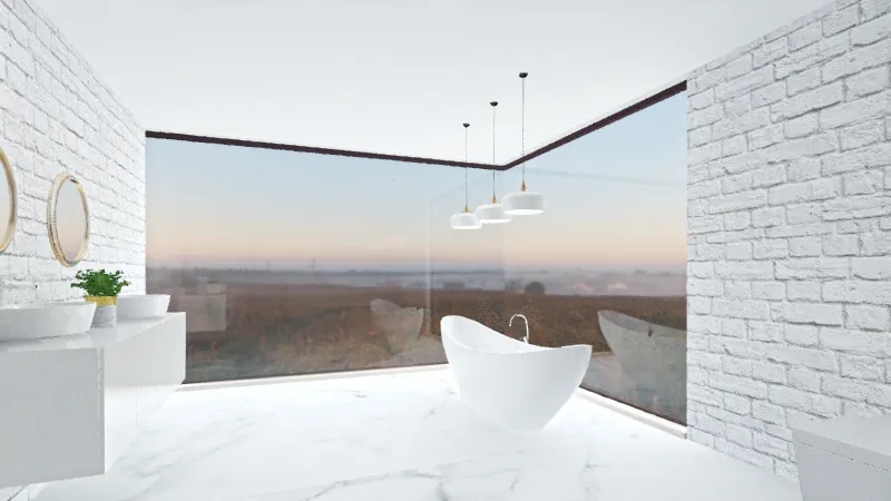 White bathroom 3d design renderings