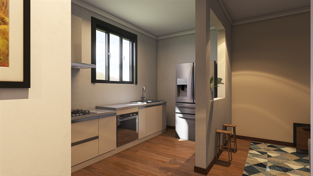 Sala/ Cozinha 3d design renderings