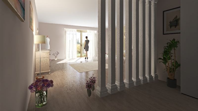 FLOWER BEDROOM 3d design renderings