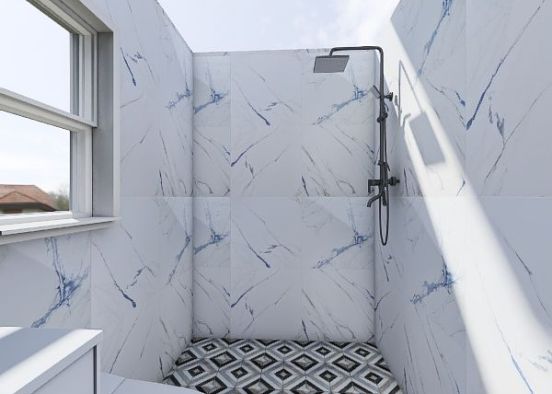 Curbless-01-5x8-Bathroom Design-24x24-Tile Design Rendering