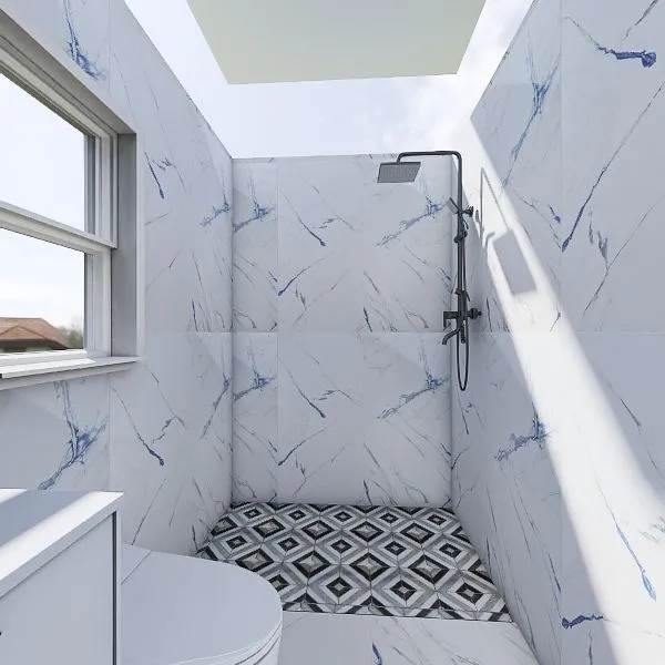 Curbless-01-5x8-Bathroom Design-24x24-Tile 3d design renderings