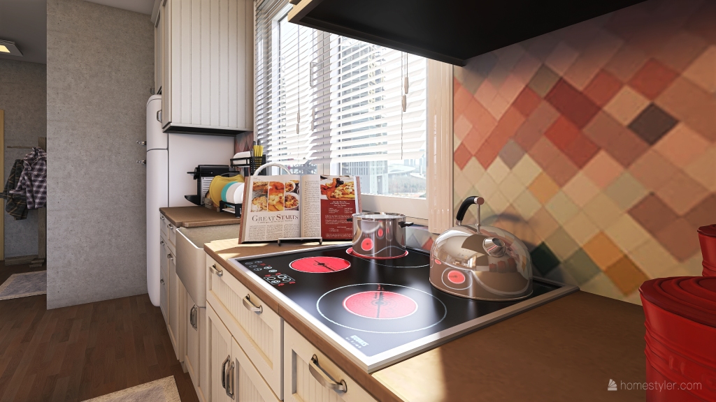 Kitchen/livingroom 3d design renderings