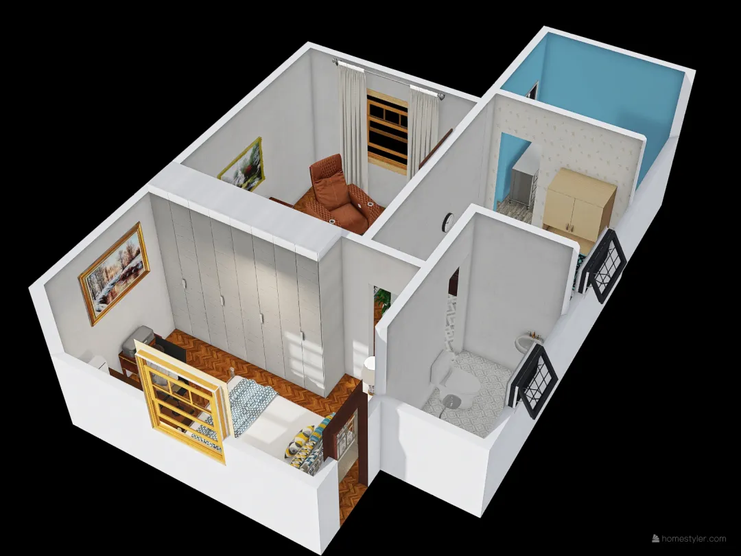 Finished Home 1 - joined 3d design renderings