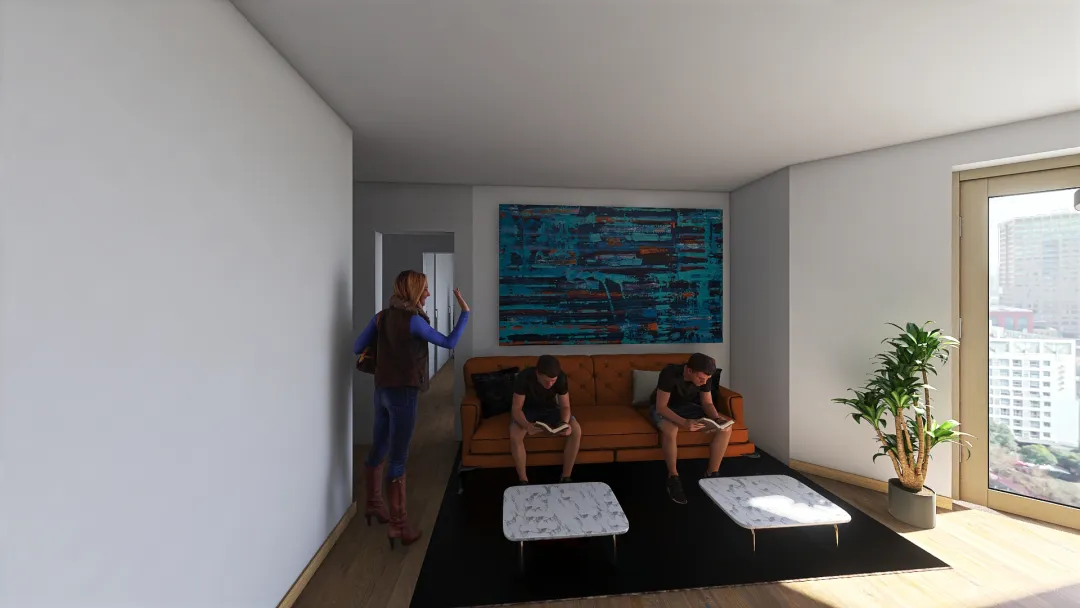 Planimentria quadro - divano parete 3d design renderings