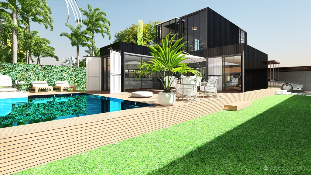 ArtDeco Modern TropicalTheme Black Unnamed space 3d design renderings