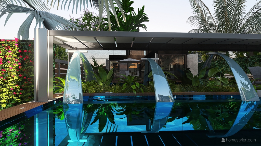 ArtDeco Modern TropicalTheme Black Unnamed space 3d design renderings