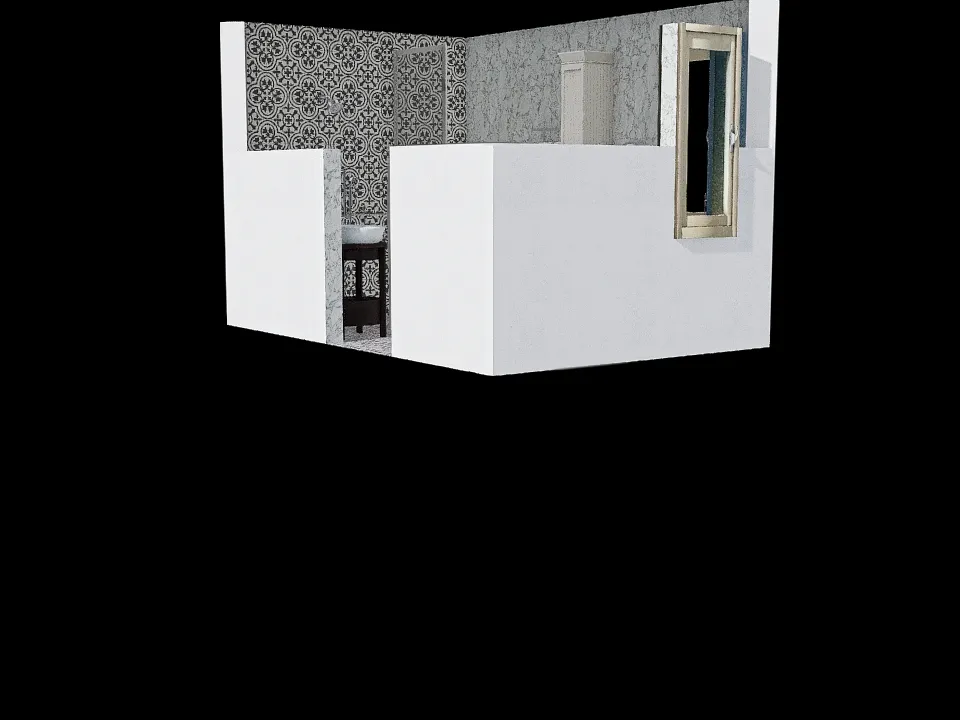 Bathroom 2 (pocket door) 3d design renderings