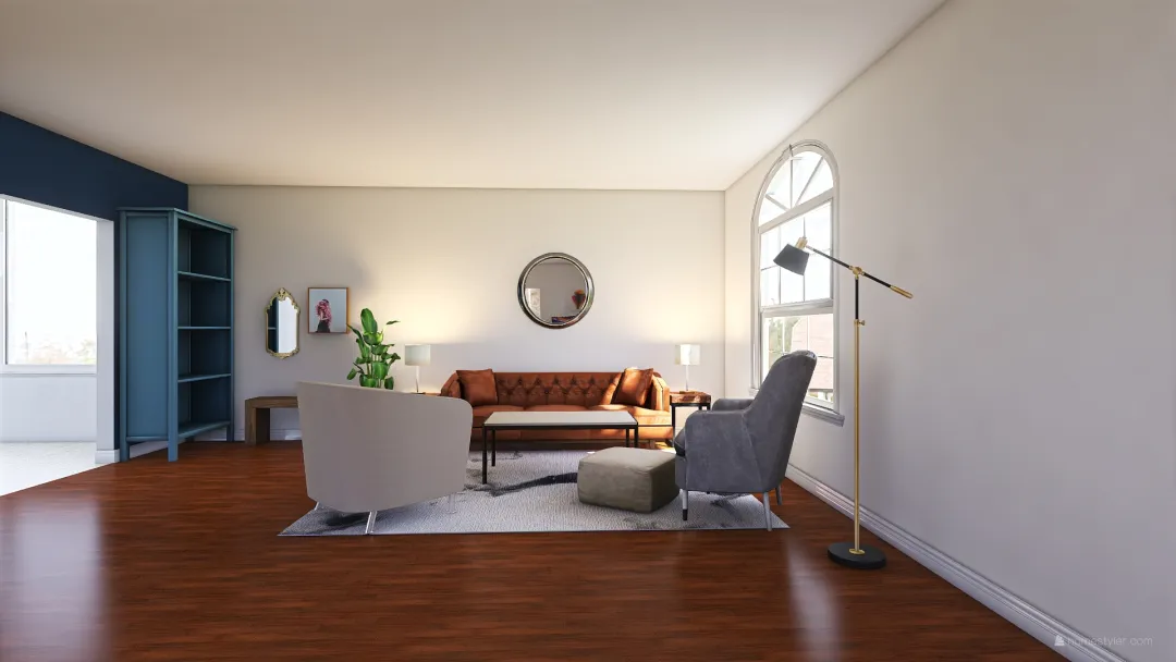 Evan Living Room 3d design renderings