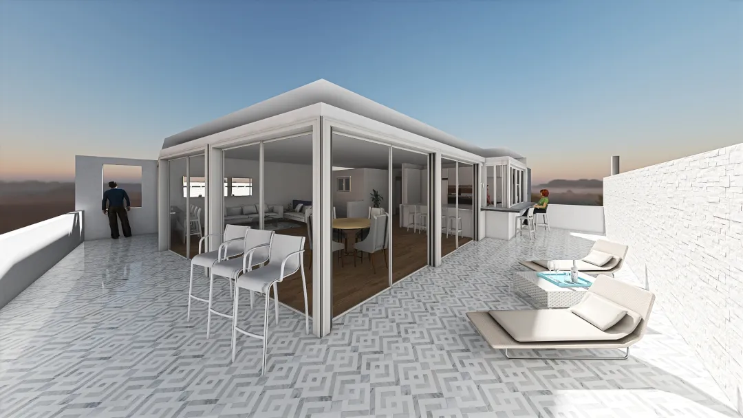 Balcony Kitchen Option 2 3d design renderings