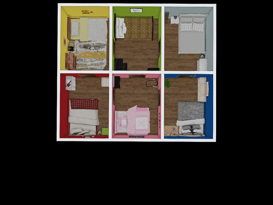 SIX Wives' Rooms 3d design renderings