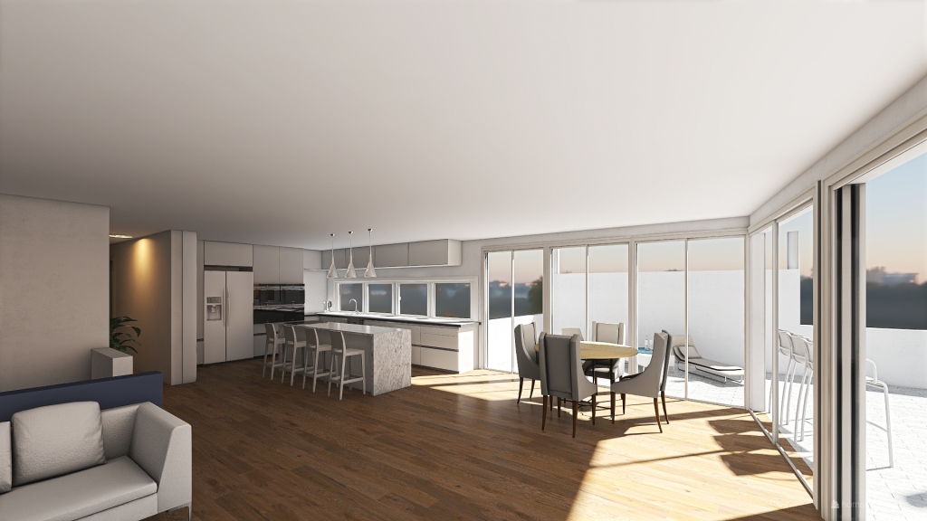 Balcony Kitchen Option 3A 3d design renderings