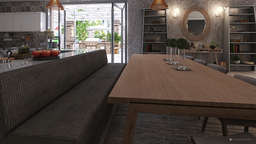 Living and Dining Room 3d design renderings