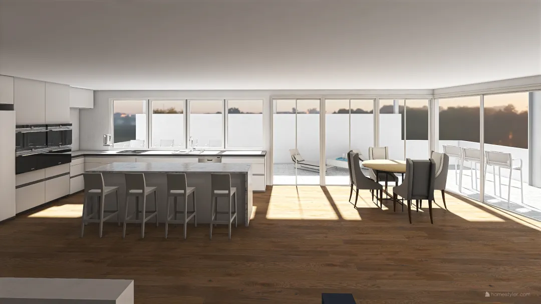 Balcony Kitchen Option 3B 3d design renderings