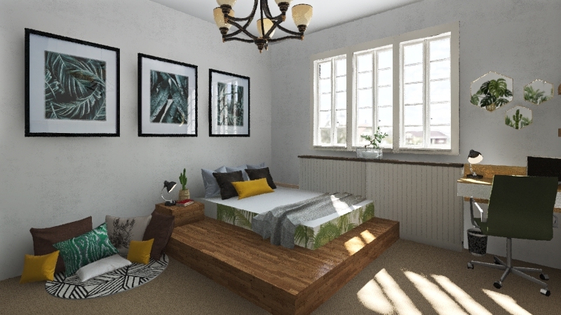 Redecorated bedroom 3d design renderings