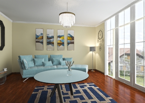 Living room space Design Rendering