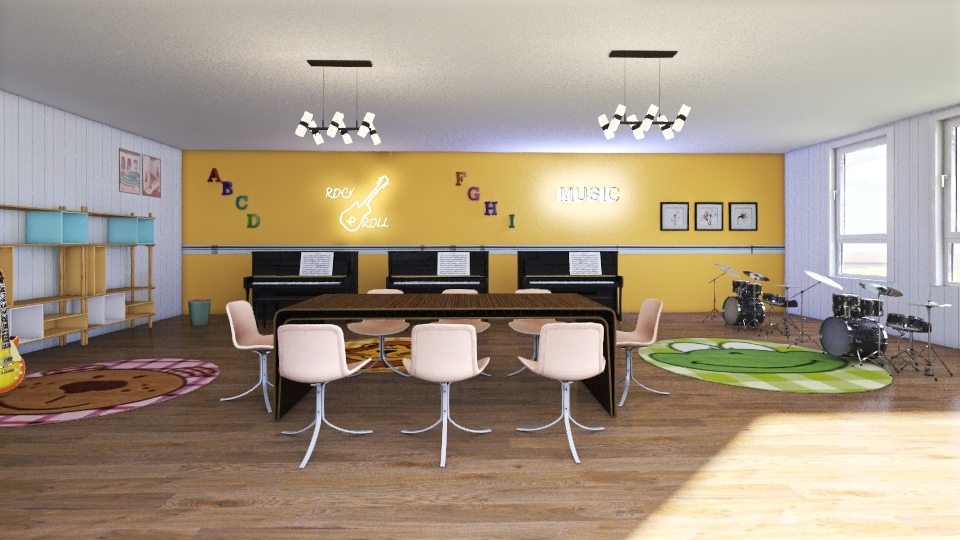 Salon de musica 3d design renderings