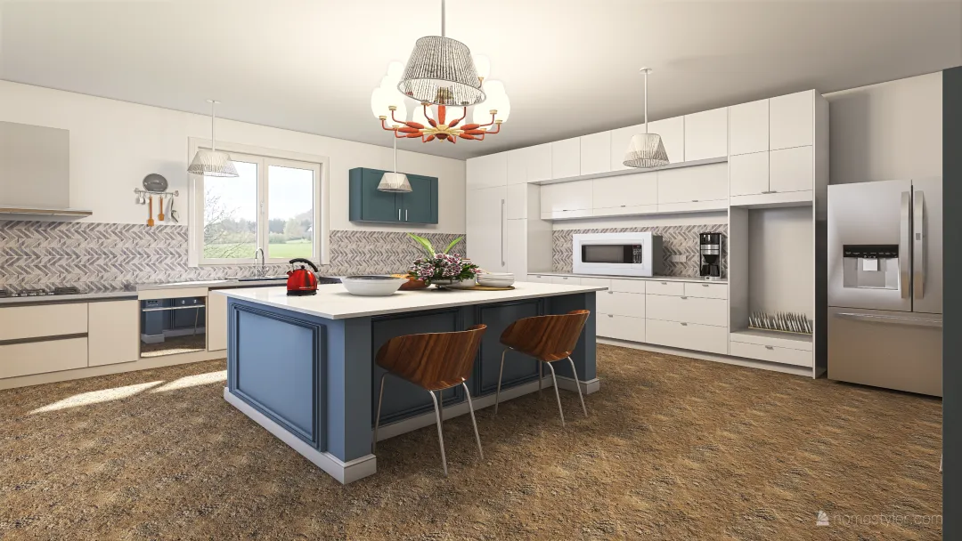 a kitchen 3d design renderings