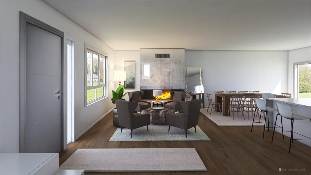 Amanda K Living Room entry 3d design renderings