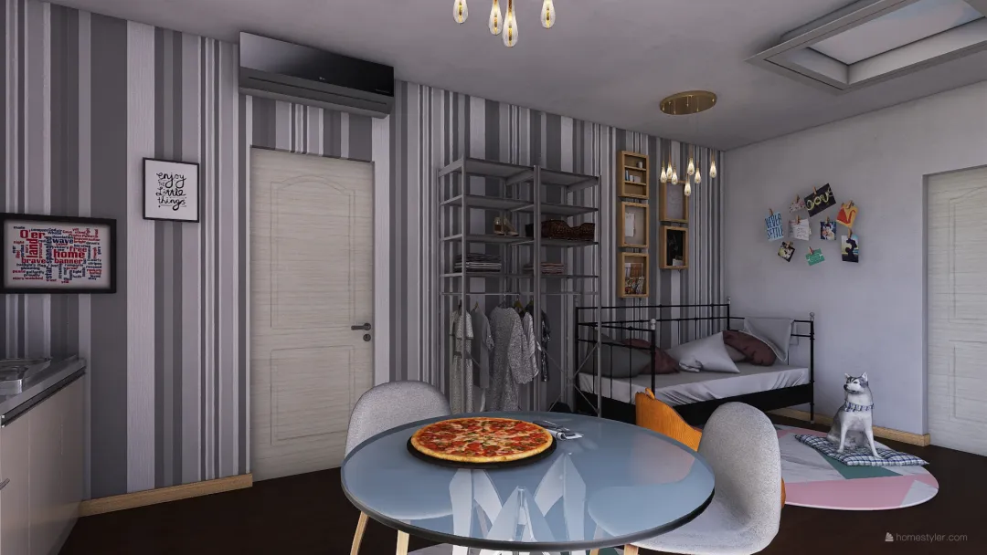 A studio-home 3d design renderings