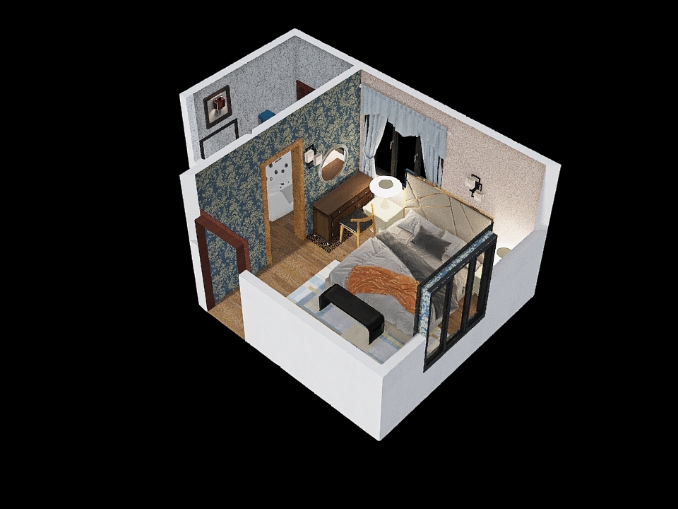 Bedroom/Toilet 3d design renderings
