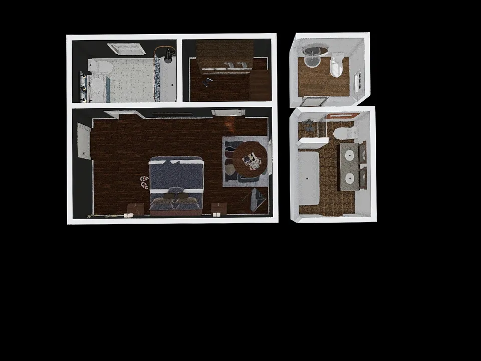 Master Bedroom and bathroom design 3d design renderings