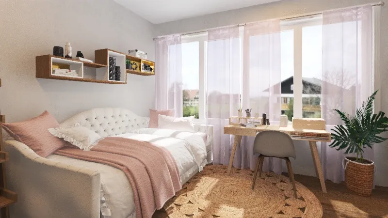 Dorm room single 3d design renderings